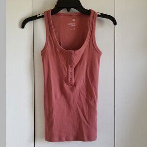 SO Ribbed Henley Racerback Tank Top